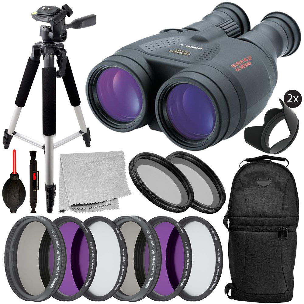 Canon 18x50 IS Image Stabilized Binocular - 4624A002 with Deluxe Bundle