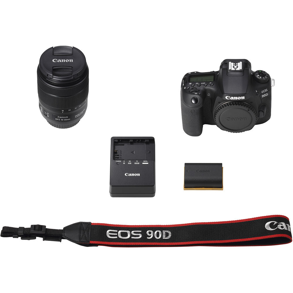 Canon EOS 90D DSLR Camera with 18-135mm f/3.5-5.6 IS USM Lens Bundle