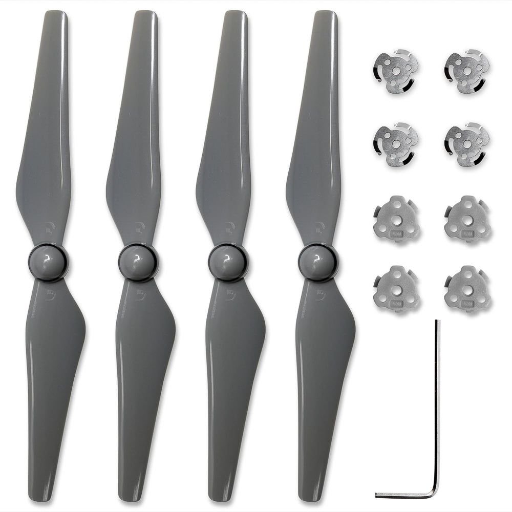 ULTIMAXX Phantom 4 9450 Quick Release Nylon Propeller Prop, With Install Kit, Grey