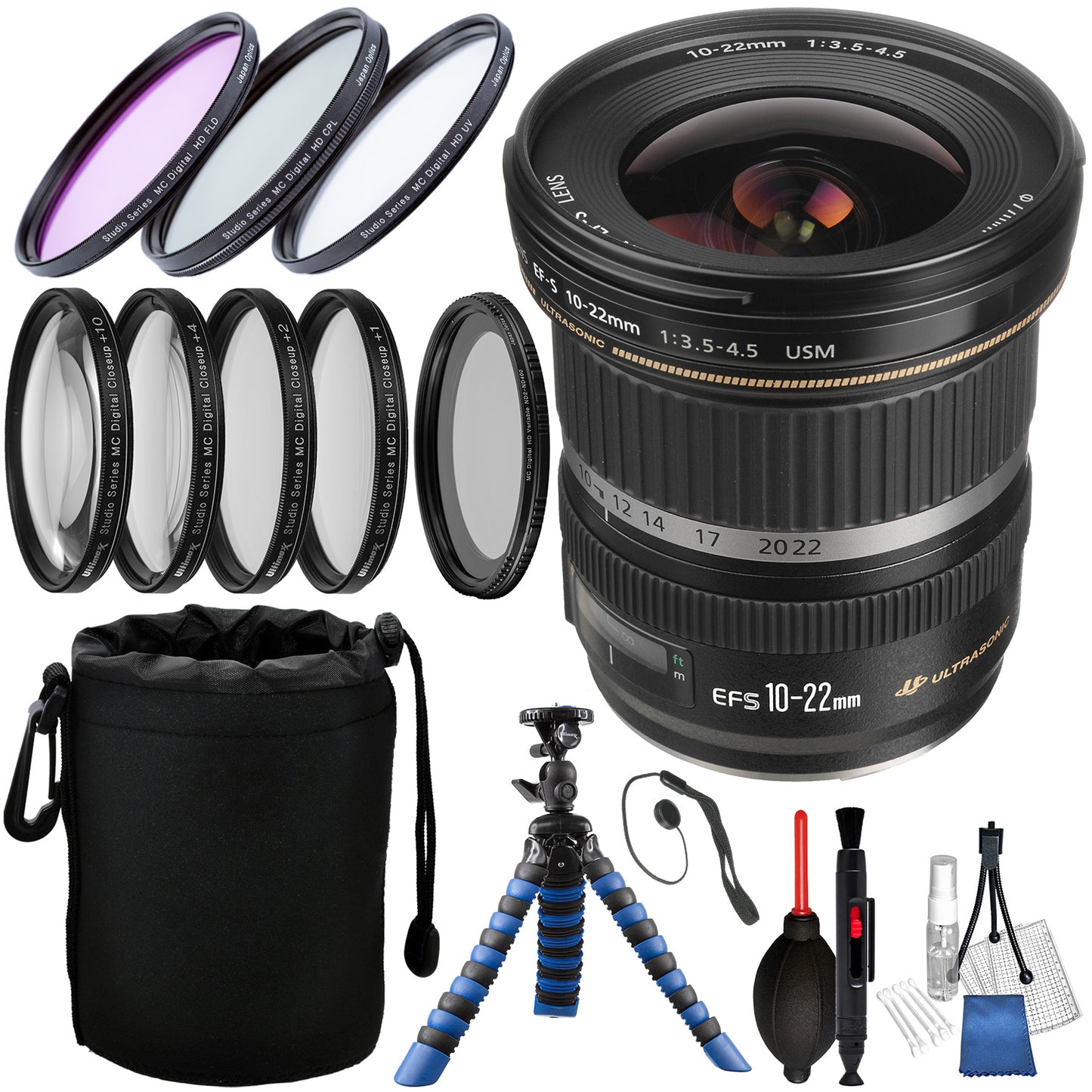 Canon EF-S 10-22mm F/3.5-4.5 USM Lens With Accessory Bundle