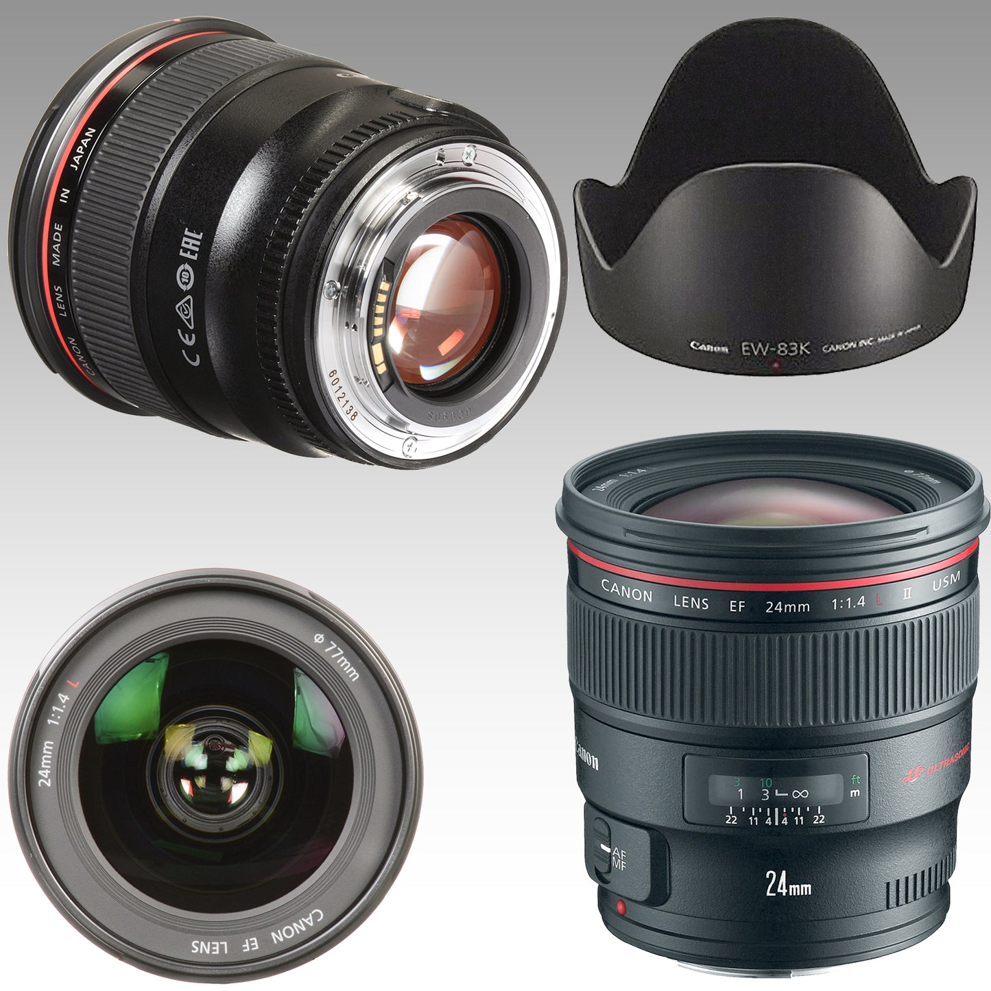 Canon 24mm f/1.4L Lens Bundle - Includes: Variable Neutral Density Filter (ND2-ND400), 4PC Macro Close-Up Filter Kit, Protective UV Filter & More (16pc Bundle)