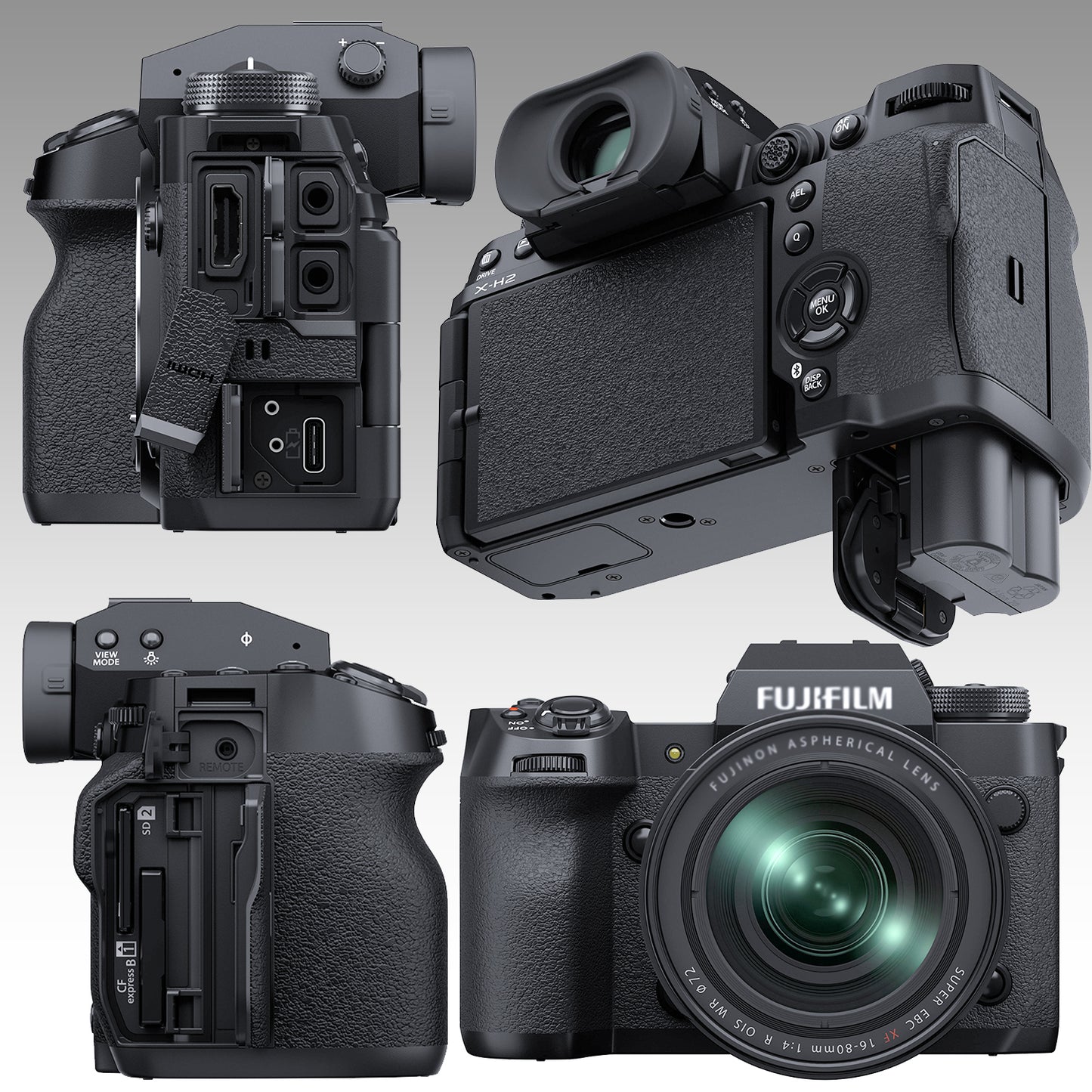 FUJIFILM X-H2 Camera with XF 16-80mm f/4 Lens Bundle - Includes: 128GB Extreme Memory Card, 4PC Close-Up Filter Kit, Lightweight Tripod & Much More (32pc Bundle)