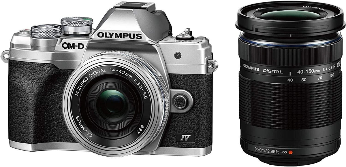 Olympus OM-D E-M10 Mark IV silver camera front view