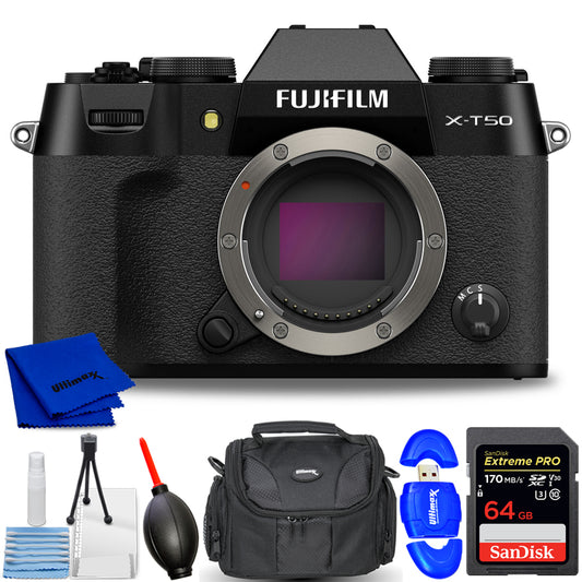 FUJIFILM X-T50 Mirrorless Camera (Body, Black) Bundle
