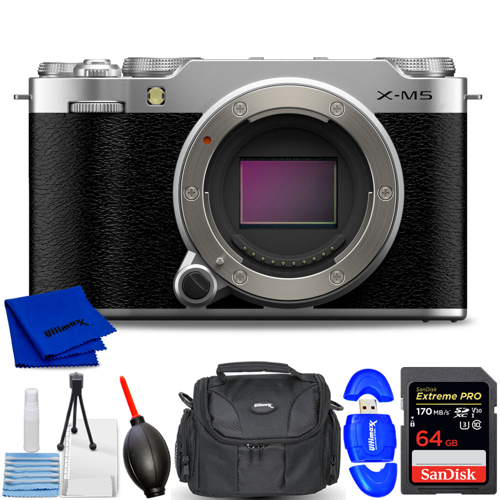 FUJIFILM X-M5 Mirrorless Camera (Body, Silver) Bundle