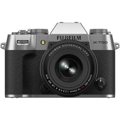 FUJIFILM X-T50 Mirrorless Camera with XF 16-50mm f/2.8-4.8 Lens (Silver) Bundle