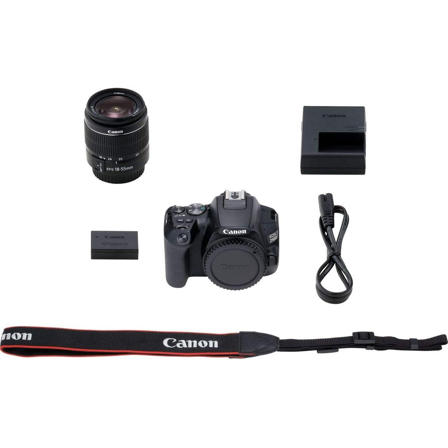 SSE Canon EOS 250D (Rebel SL3) DSLR Camera with 18-55mm DC III Lens & Essential Accessory Bundle ? Includes: SanDisk Ultra 64GB SDXC Memory Card, Extended Life Battery, Slave Flash, 57 Tripod & More