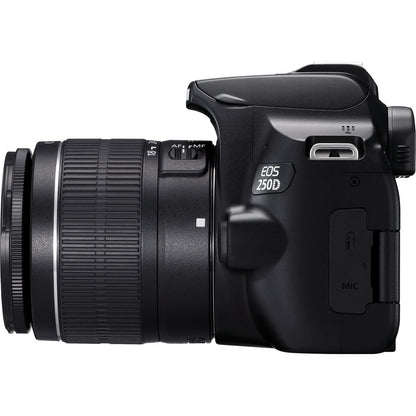 SSE Canon EOS 250D (Rebel SL3) with EF-S 18-55mm f3.5-5.6 III Lens & Starter Accessory Bundle Include: SanDisk Ultra 64GB SDXC, Digital Flash, Extended Life Replacement Battery, Water Resistant Gadget