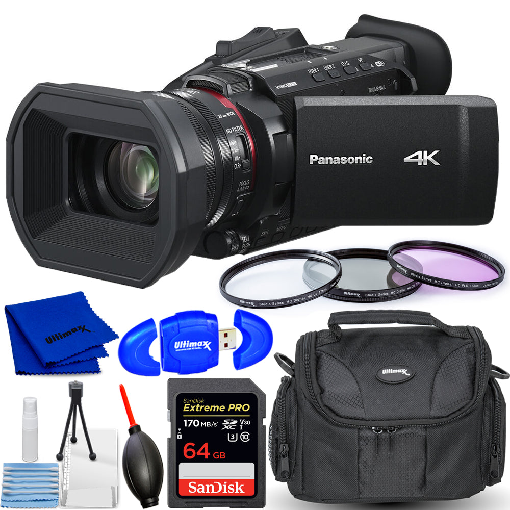 Panasonic HC-X1600 UHD 4K HDMI Camcorder with 24x Zoom Starter Bundle