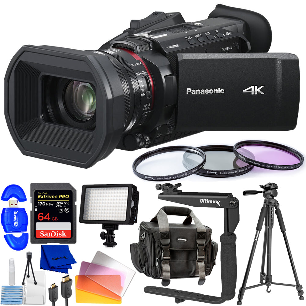 Panasonic HC-X1600 UHD 4K HDMI Camcorder with 24x Zoom Pro Bundle