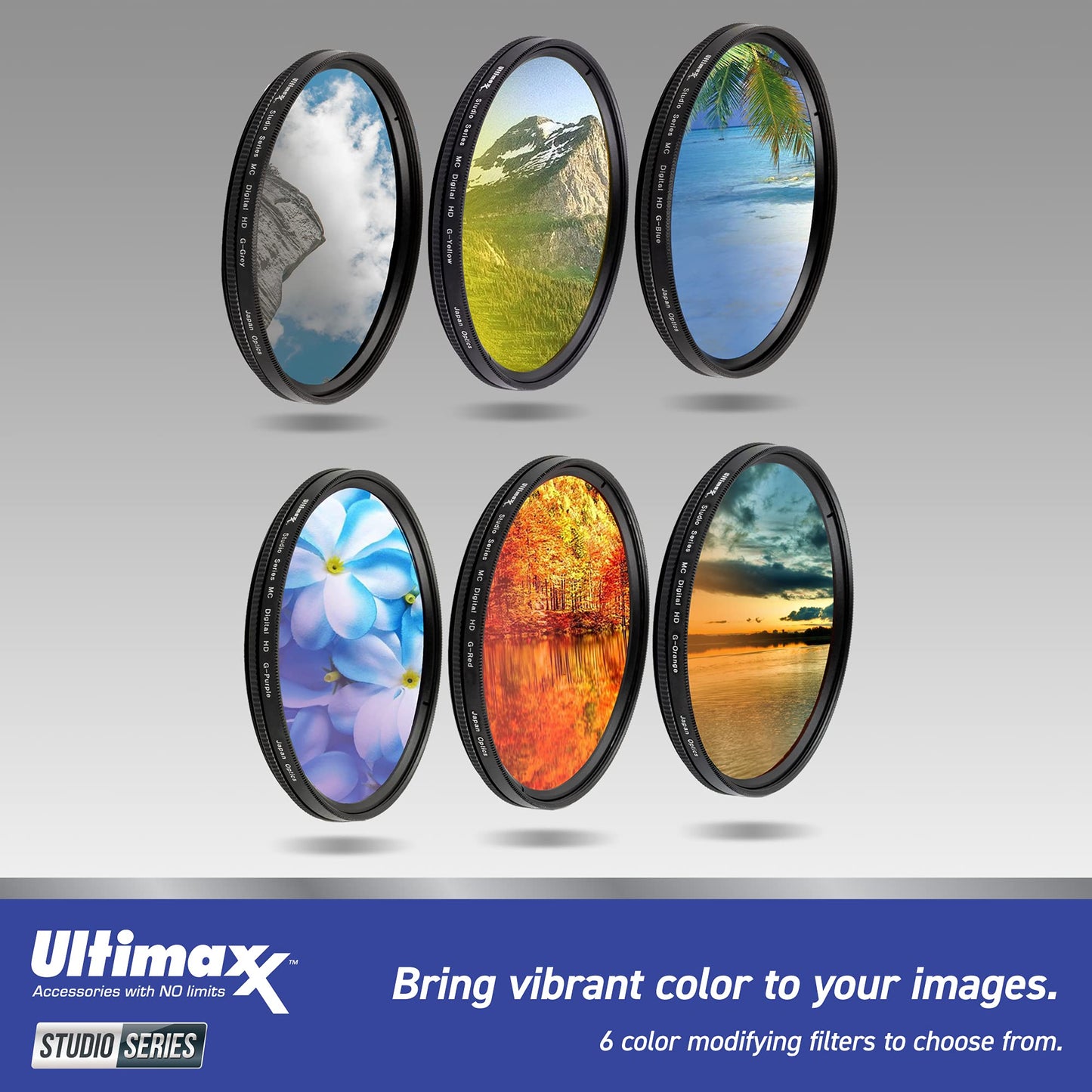 Ultimaxx 40.5mm Complete Filter Accessory Bundle - Includes: 0.43x Wide-Angle & 2.2x Telephoto Zoom Lens Attachments, 6PC Gradual Color Filter Kit, Water-Resistant Gadget Bag & Much More (23pc Bundle)