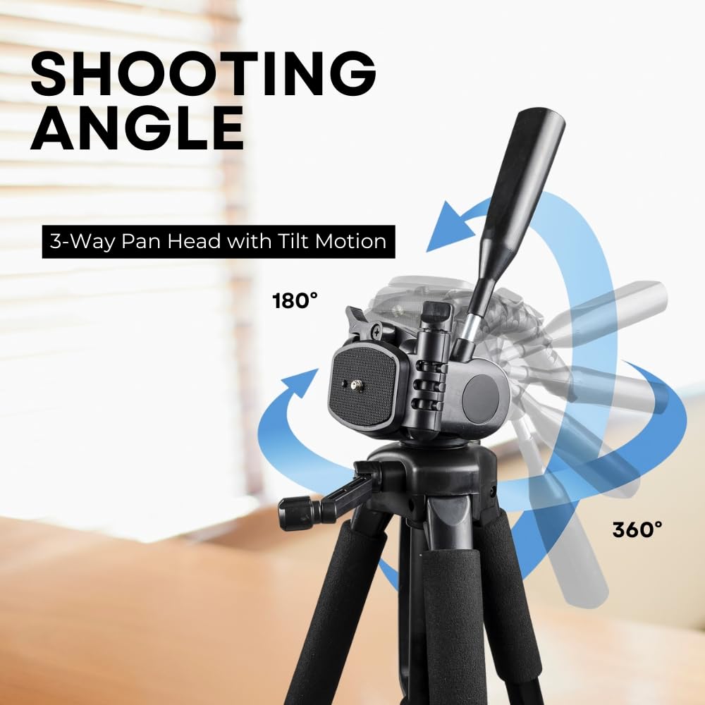 75" Professional Heavy Duty 3-Way Pan Head Tripod for JVC GY-HM100U, GY-HM700L17S, GY-HM700U, GY-HM700CHU, JVC GY-HM750, HM750 PROHD, JVC GY-HM790, GY-HM790U, HM150U, HMZ1U Camcorders & Video Cameras