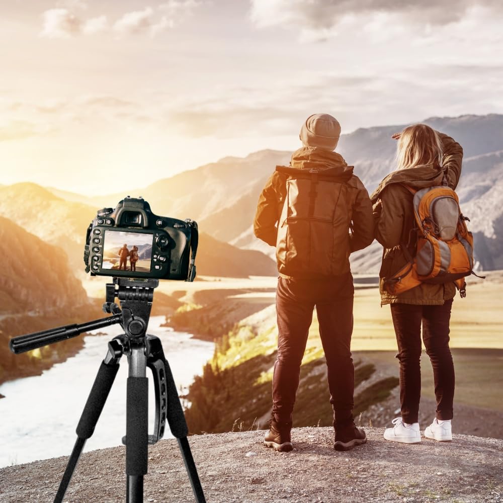 75" Professional Heavy Duty 3-Way Pan Head Tripod for JVC GY-HM100U, GY-HM700L17S, GY-HM700U, GY-HM700CHU, JVC GY-HM750, HM750 PROHD, JVC GY-HM790, GY-HM790U, HM150U, HMZ1U Camcorders & Video Cameras