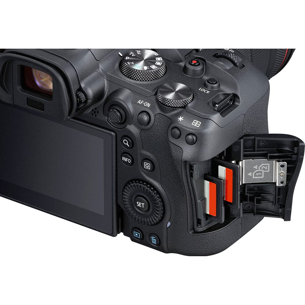 Canon EOS R6 Mirrorless Digital Camera (Body) with Advanced Accessory Bundle. Bundle Includes: 64GB Extreme Pro Memory Card, Dedicated TTL Flash for Canon Cameras, and Much More.