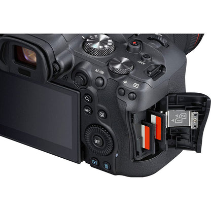 Canon EOS R6 Mirrorless Digital Camera (Body) with Starter Accessory Bundle. Bundle Includes: 64GB Ultra Memory Card, 1x Canon LP-E6NH Battery, Battery Charger for LP-E6NH Batteries, Soft Padded Carrying Case, and More