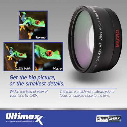 Ultimaxx Essential Canon EF 70-200mm f/4L IS II USM Lens Bundle - Includes: 0.43x Wide-Angle Lens Attachment, 4PC Macro Close-Up Filter Kit, Protective UV Filter & More (16pc Bundle)