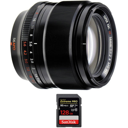 Fujifilm XF 56mm f/1.2 R APD Lens (16443058) Sandisk Extreme Pro SDXC 128GB UHS-1 Memory Card