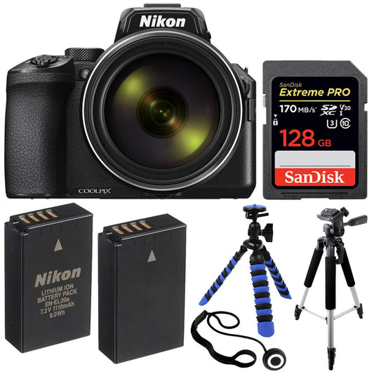 Nikon COOLPIX P950 Digital Camera with Deluxe Accessory Bundle; Includes: SanDisk 128GB Extreme PRO Memory Card, Spare ENEL20 Replacement Battery, And More