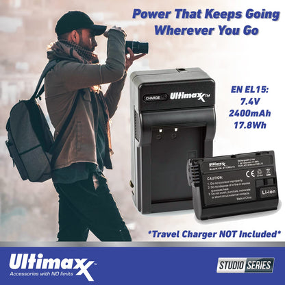 Ultimaxx Starter Nikon D7500 DSLR Camera Bundle (Body Only) - Includes: 64GB Ultra Memory Card, 1x Replacement Battery, V-Shaped Bracket & More (22pc Bundle)