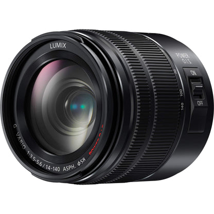 Ultimaxx Essential Accessory Bundle + Panasonic Lumix G Vario 14-140mm f/3.5-5.6 II ASPH. POWER O.I.S. Lens + Multi-Coated 3PC UV Filter Kit (UV, CPL, FLD) & More (18pc Bundle)