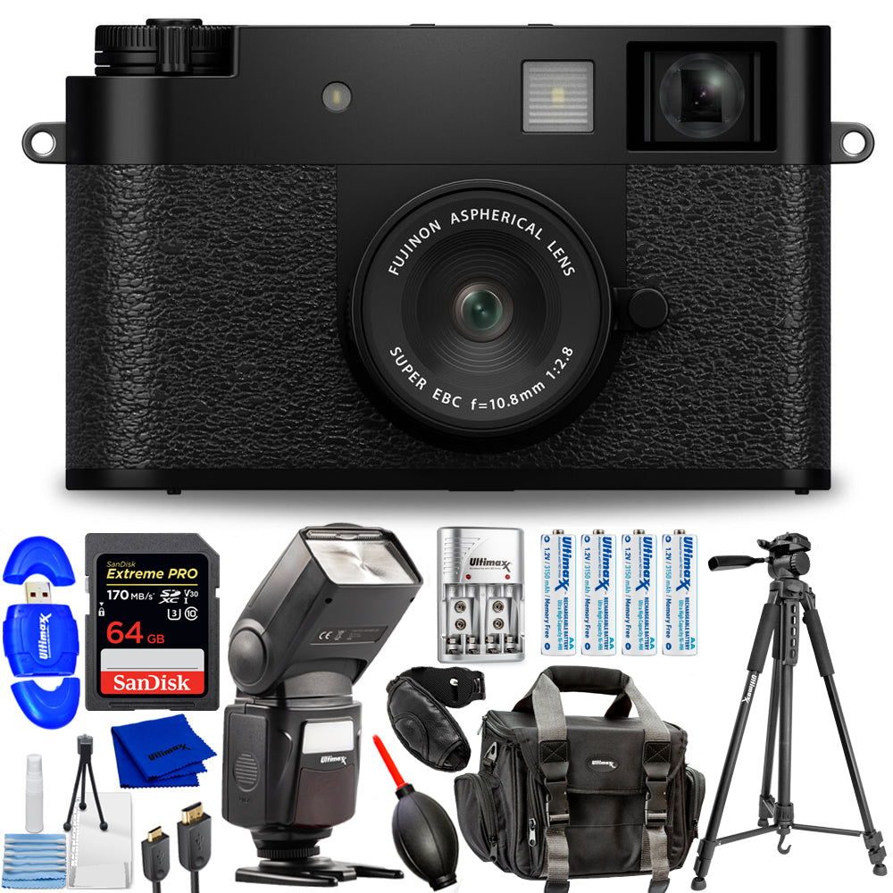 FUJIFILM X half Digital Camera (Black) Bundle