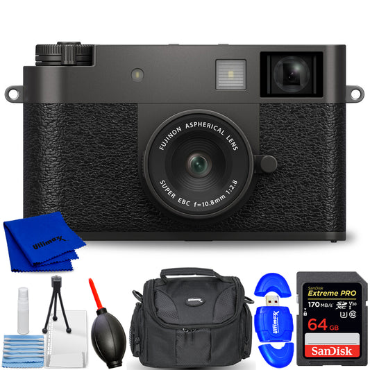 FUJIFILM X half Digital Camera (Charcoal Silver) Bundle