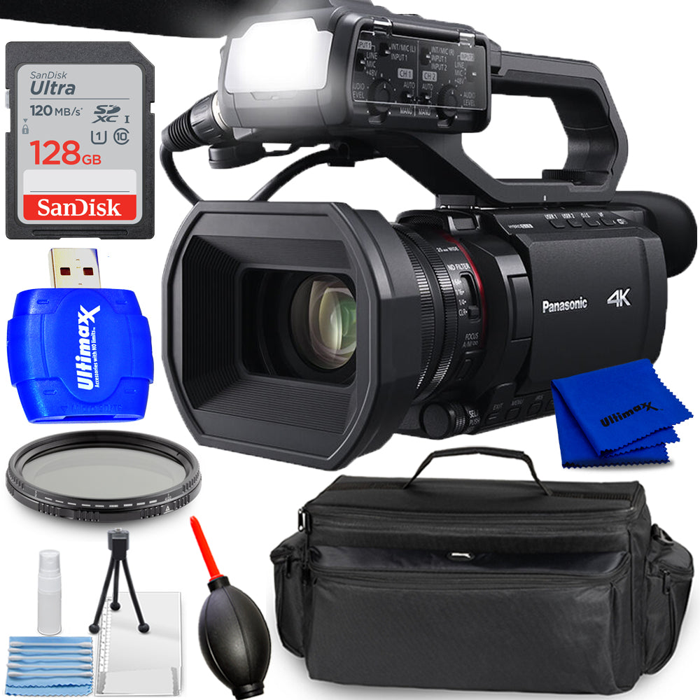 Panasonic HC-X2100 UHD 4K 3G-SDI/HDMI Pro Camcorder with 24x Zoom Bundle