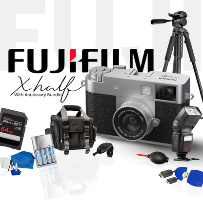 FUJIFILM X half Digital Camera (Silver) Bundle