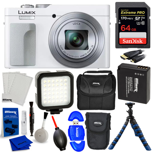 Panasonic TZ99/ZS99 Digital Camera (White) Deluxe Bundle