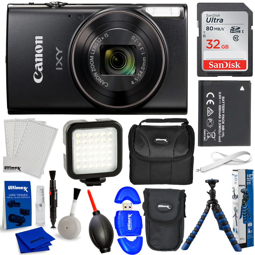 Canon Compact Digital Camera IXY 650 HS M (Black) Advanced Bundle