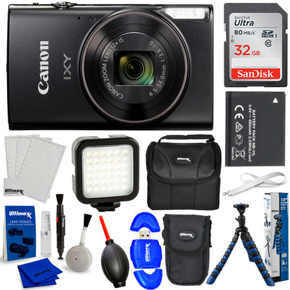 Canon Compact Digital Camera IXY 650 HS M (Black) Advanced Bundle
