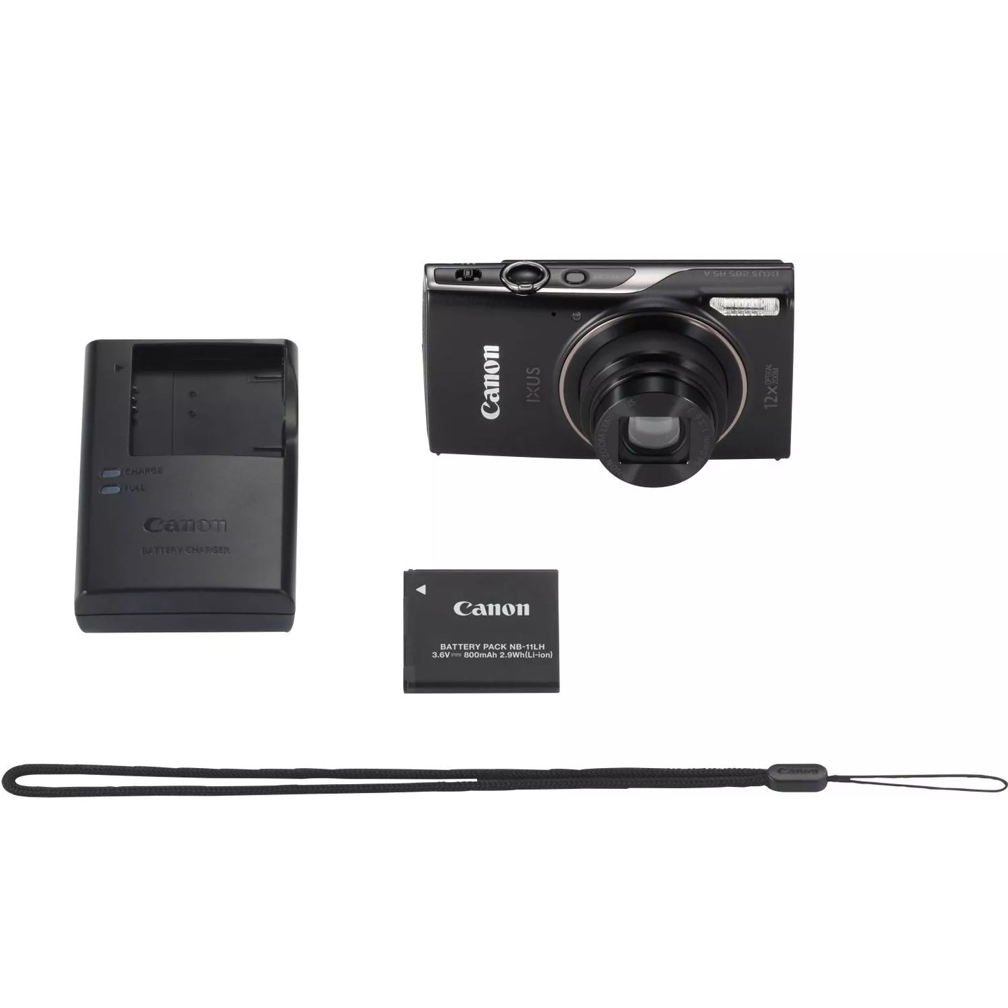 Canon IXUS 285 HS A Digital Camera (Black) Bundle