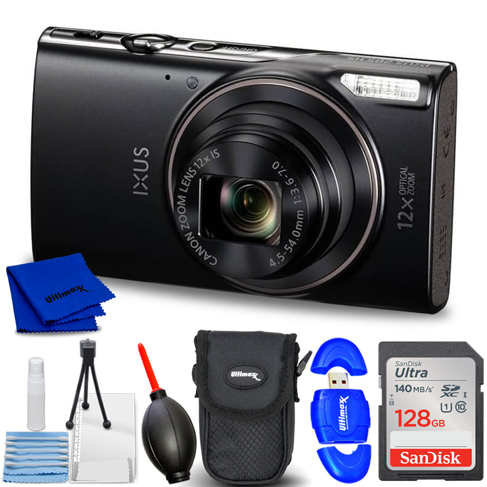 Canon IXUS 285 HS A Digital Camera (Black) Bundle