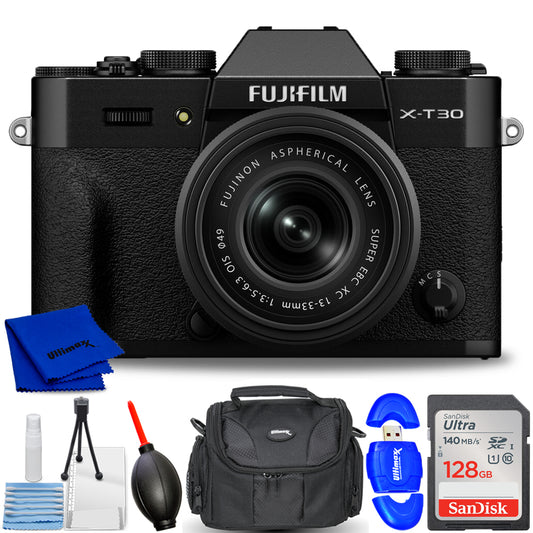 FUJIFILM X-T30 III Mirrorless Camera with 13-33mm f/3.5-6.3 Lens (Black) Bundle