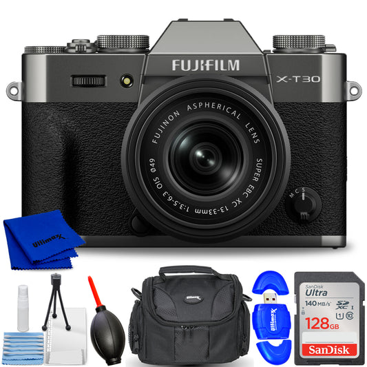 FUJIFILM X-T30 III Mirrorless Camera with 13-33mm f/3.5-6.3 Lens (Charcoal Silver) Bundle