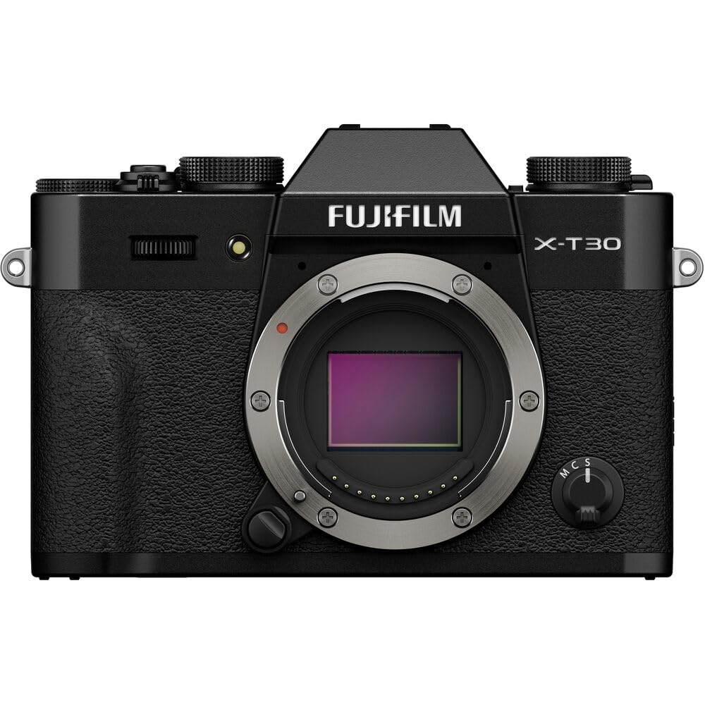 FUJIFILM X-T30 III Mirrorless Camera Body (Black) Bundle with 64GB SD Card, Card Holder and Advanced Accessories