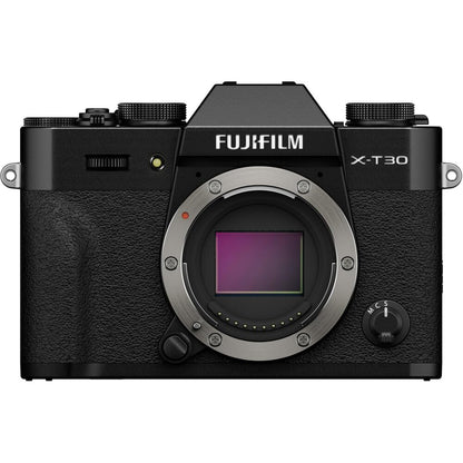 FUJIFILM X-T30 III Mirrorless Camera Body (Black) Bundle with 64GB SD Card, Card Holder and Advanced Accessories