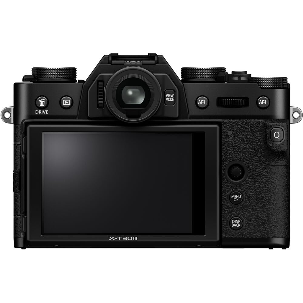 FUJIFILM X-T30 III Mirrorless Camera Body (Black) Bundle with 64GB SD Card, Card Holder and Advanced Accessories