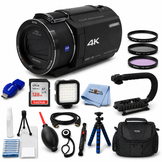 Sony FDR-AX45A UHD 4K Handycam Camcorder with 64GB Internal Memory (Black) Bundle
