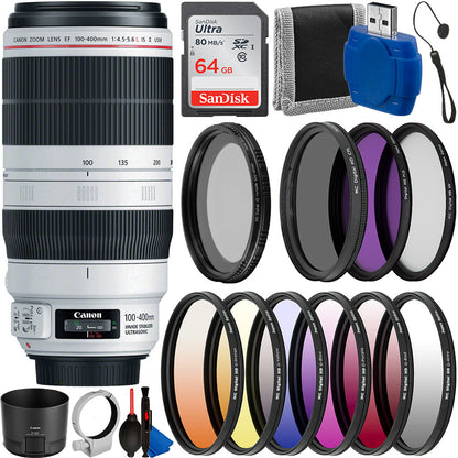 Canon EF 100-400mm F/4.5-5.6L IS II USM Lens With Must Have Bundle