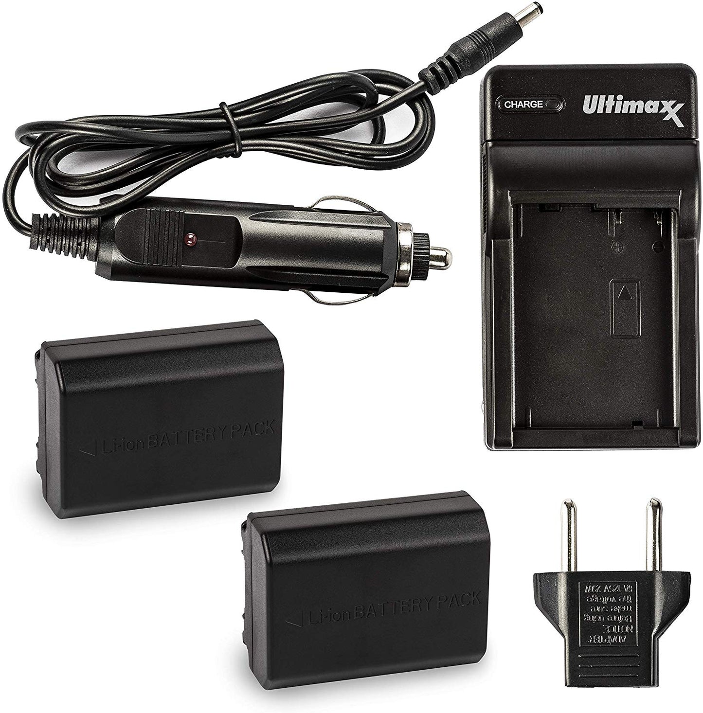 ULTIMAXX Travel Charger + 2x Replacement battery for Sony NP - FZ100 - 2500 mah