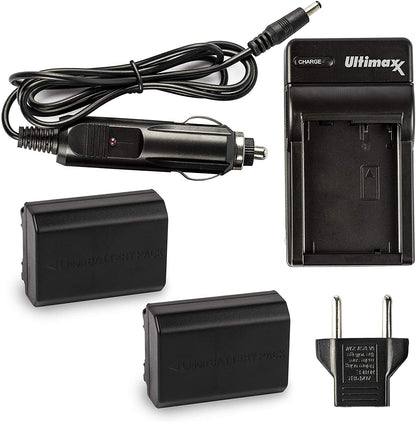 ULTIMAXX Travel Charger + 2x Replacement battery for Sony NP - FZ100 - 2500 mah