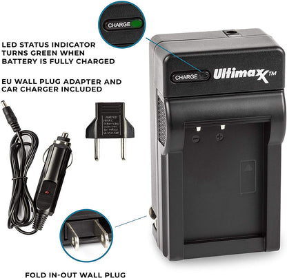 ULTIMAXX Travel Charger + 2x Replacement battery for Sony NP - FZ100 - 2500 mah