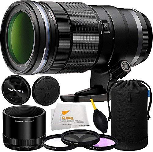 Olympus M 40-150mm f/2.8 Interchangeable PRO Lens for Olympus/Panasonic Micro 4/3 Cameras + Manufacturer Accessories + 3PC Filter Kit + Lens Blower + Microfiber Cleaning Cloth