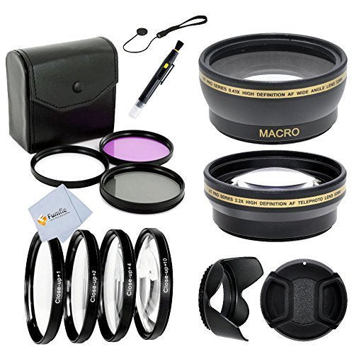 52mm Starter Accessory Kit for Nikon DSLR with wide angle and telephoto lenses
