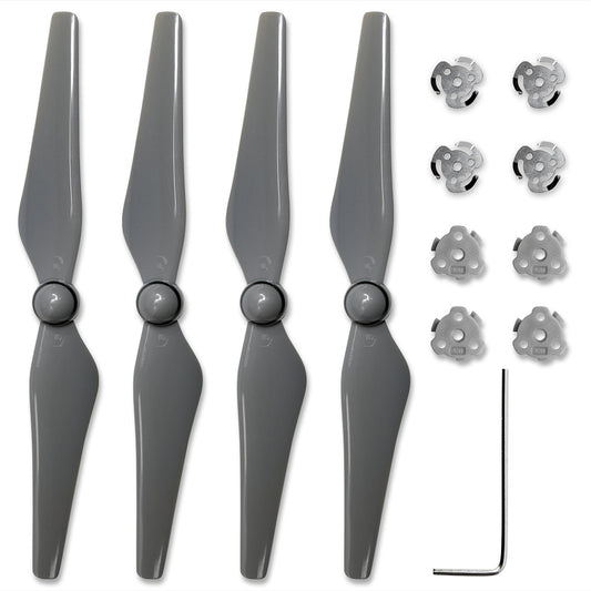 ULTIMAXX Phantom 4 9450 Quick Release Nylon Propeller Prop, With Install Kit, Grey