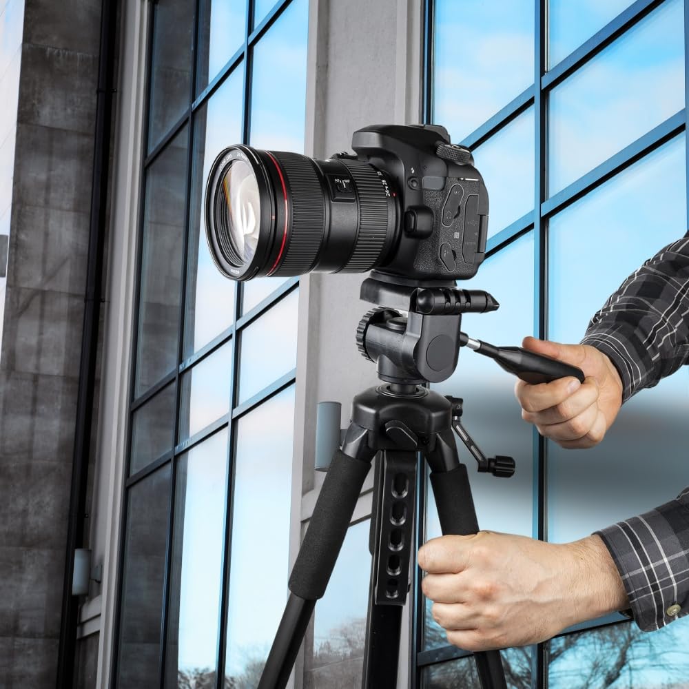 75 inch tripod with adjustable locking legs and carrying case