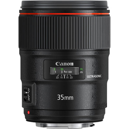 Canon EF 35mm f/1.4L II USM Lens With 10 Piece Filter Kit. Includes 3PC Filter Kit (UV-CPL-FLD) + 4PC Macro Filter Set (+1,+2,+4,+10) + 6PC Graduated Filter Kit + More