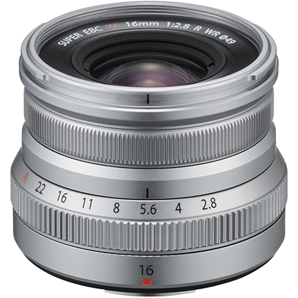 FUJIFILM XF 16mm f/2.8 R WR Lens (Silver) with Advanced Accessory Bundle: Water-Resistant Lens Pouch, 3PC Multi-Coated UV Filter Kit (UV, CPL, FLD), 6PC Gradual Color Filter Kit & Much More