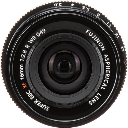 FUJIFILM XF 16mm f/2.8 R WR Lens (Black) with Advanced Accessory Bundle: Water-Resistant Lens Pouch, 6PC Gradual Color Filter Kit, 3PC Multi-Coated UV Filter Kit (UV, CPL, FLD) & Much More